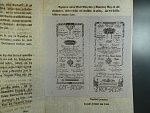 císařský patent Františka I. z 15.5.1800 k vydání bankocedulí včetně formulářů 1 a 2 Gulden 1.1.1800 a z 15.7.1800 k vydání bankocedulí včetně formulářů 5, 10, 25, 50 / 100, 500 a 1000 Gulden 1.1.1800