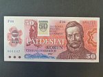 50 Sk/Kčs 1987 s. F 06 kolkovaná, sériová čísla blíž u sebe, Baj. SK2a