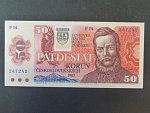 50 Sk/Kčs 1987 s. F 14 kolkovaná, sériová čísla blíž u sebe, Baj. SK2a