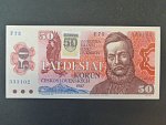 50 Sk/Kčs 1987 s. F 75 kolkovaná, sériová čísla dál od sebe, Baj. SK2a
