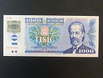 1000 Kč 1985 s. C 26, kolek lepený, sériové čísla blíž u sebe, Baj. CZ 3a, Pi. 3