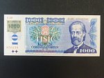 1000 Kč 1985/1993 série C 28, kolek lepený, sériové čísla blíž u sebe