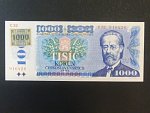 1000 Kč 1985/1993 série C 32, kolek lepený, sériové čísla blíž u sebe