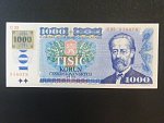 1000 Kč 1985/1993 série C 36, kolek lepený, sériové čísla blíž u sebe