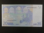 20 Euro 2002 s.U, Francie, podpis Jeana-Clauda Tricheta, L068 tiskárna Banque de France, Francie