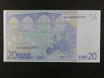 20 Euro 2002 s.U, Francie, podpis Jeana-Clauda Tricheta, L073 tiskárna Banque de France, Francie