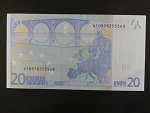 20 Euro 2002 s.V, Španělsko, podpis Willema F. Duisenberga, M009 tiskárna Fábrica Nacional de Moneda , Španělsko