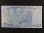 20 Euro 2002 s.V, Španělsko, podpis Willema F. Duisenberga, M010 tiskárna Fábrica Nacional de Moneda , Španělsko