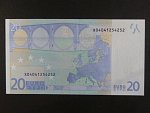 20 Euro 2002 s.X, Německo, podpis Willema F. Duisenberga, P004 tiskárna Giesecke a Devrient, Německo
