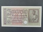 vydání pro obsazené území 1939-45, 20 Reichsmark b.d. série B, Ros. ZWK-5a