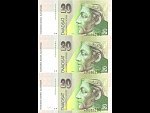 20 Sk 1.9.1993 s. A, nerozstřižené 3ks, Baj. SK 7a, Pi. 20a