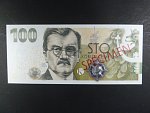 100 Kč 2022 s. EK 00 000000 anulát s přetiskem SPECIMEN, dárkový obal