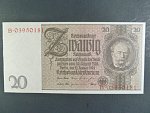 Německo, 20 RM 1929 série B, válečné vydání, Ba. D 3d