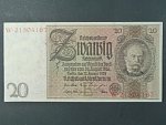 Německo, 20 RM 1929 série W, mírové vydání, podtiskové písmeno E, Ba. D3b