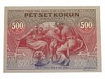 500 Kčs 1919 série 001 novotisk vydaný STC pro město Ivančice ke 160.výročí narození Alfonse Muchy v Ivančicích, (SÉRIE 003181-003200)
