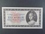 100 Kčs 1945 série B 26 perf. 3md nad sebou