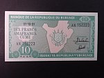 BURUNDI, 10 Francs 1991, BNB. B214f