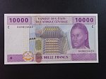 STŘEDOAFRICKÉ STÁTY-ČAD, 10000 Francs 2002 C, BNB. B110Ca
