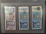 sada 1000 Kč 1985/93 s lepeným a tištěným kolem + pamětní 1000 Kč 2023