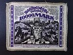 nouzová papírová platidla 1918 - 1924, Bielefeld, 10000 Mark 15.2.1923 hedvábí, dekorativní lem
