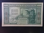 vydání pro obsazené území 1914 - 1945, okupace Pobaltí 1916 - 1918, Kowno, 1000 Mark 4.4.1918 Darlehnskassenschein Kowno, Ros. 471a, Grab. EWK-47