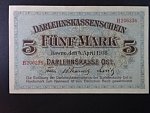 vydání pro obsazené území 1914 - 1945, okupace Pobaltí 1916 - 1918, Kowno, 5 Mark 4.4.1918 série H Darlehnskassenschein Kowno, Ros. 467, Grab. EWK-42