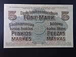 vydání pro obsazené území 1914 - 1945, okupace Pobaltí 1916 - 1918, Kowno, 5 Mark 4.4.1918 série H Darlehnskassenschein Kowno, Ros. 467, Grab. EWK-42