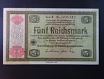 Konversionskassenschein, 5 RM 28.8.1933 série E s přetiskem 1/1934 v giloši, Ro. 708a, Grab. DEU-232a
