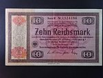 Konversionskassenschein, 10 RM 28.8.1933 série E s přetiskem 1/1934 v giloši, Ro. 709a, Grab. DEU-233a