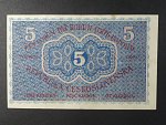 5 Kč 15. 4. 1919 série 0041 varianta bez tečky za Č