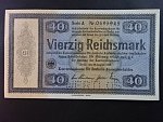 Konversionskassenschein, 40 RM 28.8.1933 série A s perf. ENTWERTET, Ro. 703, Grab. DEU-227E1