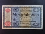 Konversionskassenschein, 40 RM 28.8.1933 série E s přetiskem 1/1934 v giloši s perf. ENTWERTET, Ro. 711, Grab. DEU-235E1