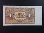 1 Kčs 1953 série BV, tiskárna Goznak Moskva, perf. 3md do obloučku