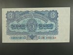 3 Kčs 1953 série ZB, tiskárna Goznak Moskva, perf. 3md do obloučku
