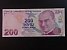 EVROPA-TURECKO - 200 Turk Lirasi 2009, BNB. B305a, Pi. 227