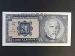 20 Kč 1926 série Gg, perf. SPECIMEN z líce