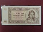 1000 Kčs 9.5.1951 série D 01 novotisk vydaný STC ve spolupráci s ČNB, papír s vodoznakem, kvalitní tisk, dárkový obal