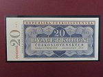 20 Kčs 1953 série A 01 novotisk vydaný STC ve spolupráci s ČNB, papír s vodoznakem, kvalitní tisk, dárkový obal