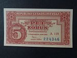 5 Kčs 25.1.1949 série A 118 s perf. 3md nad sebou