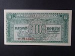 10 Kčs 4.4.1950 série D, perf. 3md nad sebou