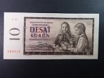 10 Kčs 1960 s nejpraděpodobnějším možným upotřebením nevydaných kolků vzoru 1962