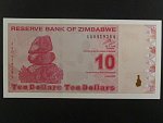 ZIMBABWE, 10 Dollars 2009, BNB. B185a, Pi. 94