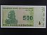 AFRIKA - ZIMBABWE, 500 Dollars 2009, BNB. B189a, Pi. 98
