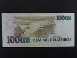BRAZÍLIE, 100.000 Cruzeiros 1993, BNB. B857b, Pi. 235