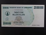 ZIMBABWE, 25 mil Dollars 2008, BNB. B147a, Pi. 56