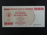 ZIMBABWE, 500.000.000 Dollars 2008, BNB. B151a, Pi. 60