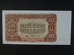 10 Kčs 1953 série MR, tiskárna STC Praha, perf. 3md do obloučku