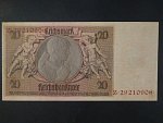 Německo, 20 RM 1929 série Z, mírové vydání, podtiskové písmeno B, Ba. D3b