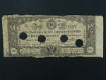 10 Kr 1.11.1860 série G, 4x skartační otvor, Ri. 134