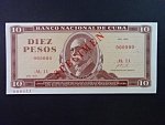KUBA, 10 Pesos 1970 anulát s přeriskem SPECIMEN, BNB. B826ds, Pi. 104